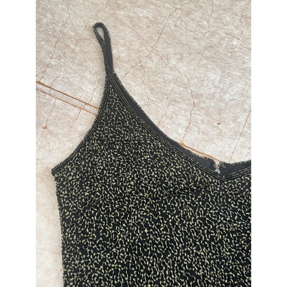 Chaudry Beaded Camisole Womens S Black Gold Silk Back Zip Heavy NWT Deadstock - Picture 15 of 15